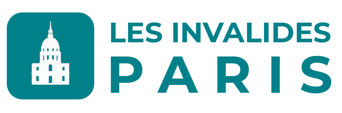 Les Invalides Paris logo featuring the iconic dome in white on a teal rounded square.